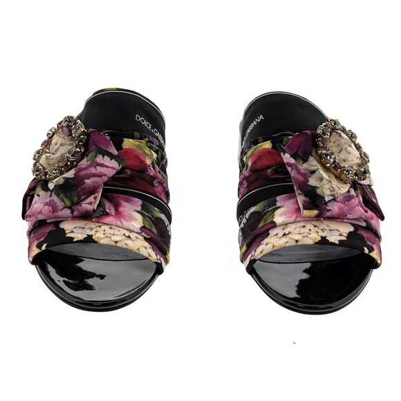 Dolce & Gabbana Floral Embellished Mules with Jeweled Buckle
-EU36 - Picture 2 of 4